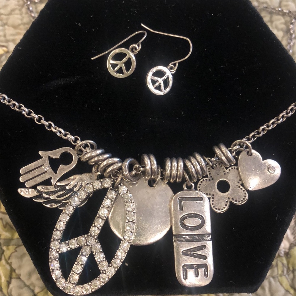 “Good Karma, Love & Peace” Charm Necklace-NWT-Boutique